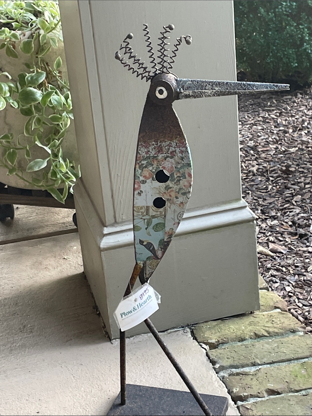 Plow and Hearth Decorative Metal Bird Statue